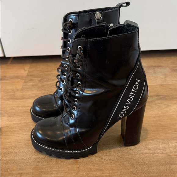 Louis Vuitton Black Patent Leather Combat Boots - Picture 3 of 15